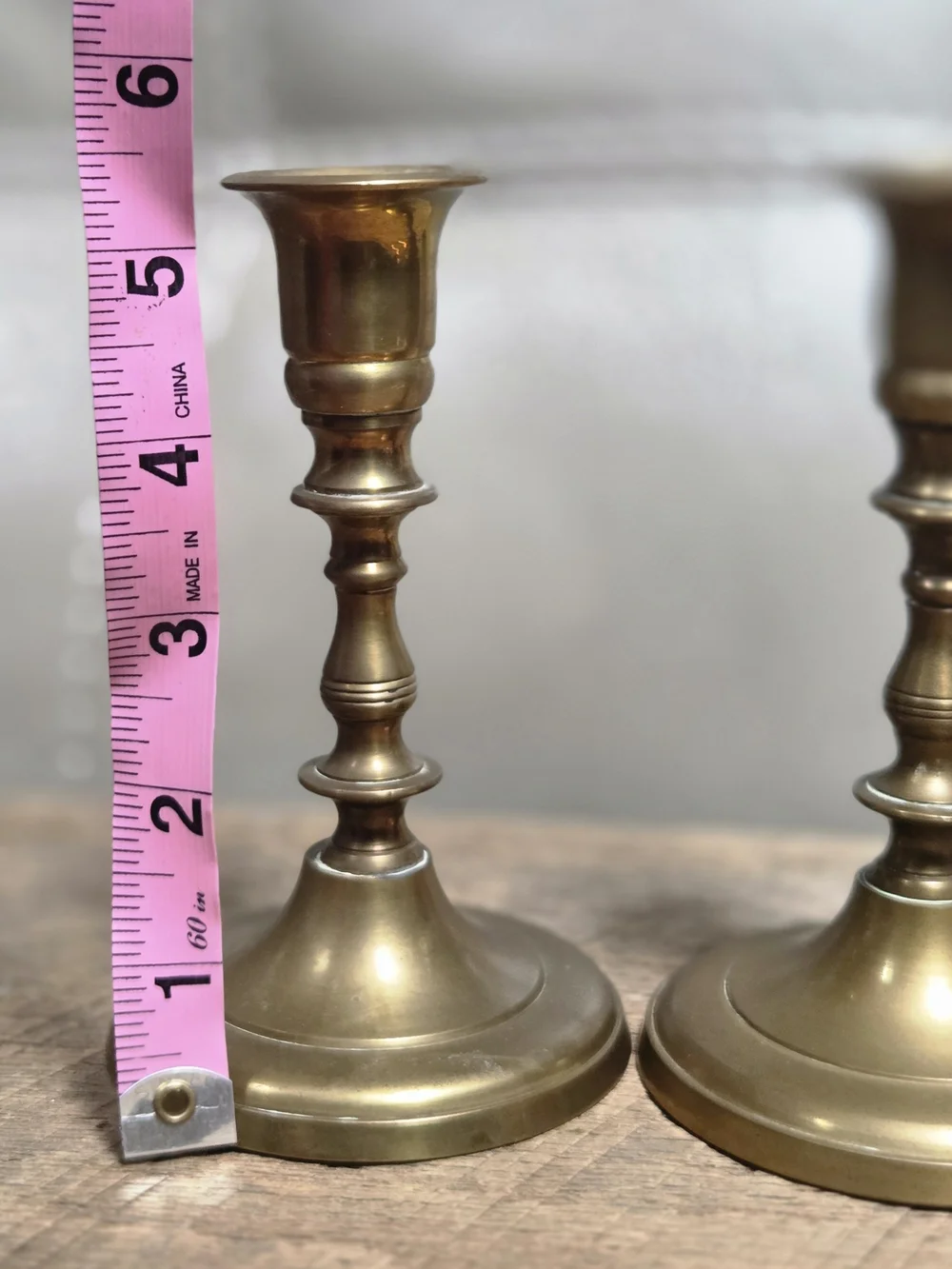 2 Vintage Mid Century Foundry Collection 100% Brass Candlestick Holders Bin 1E